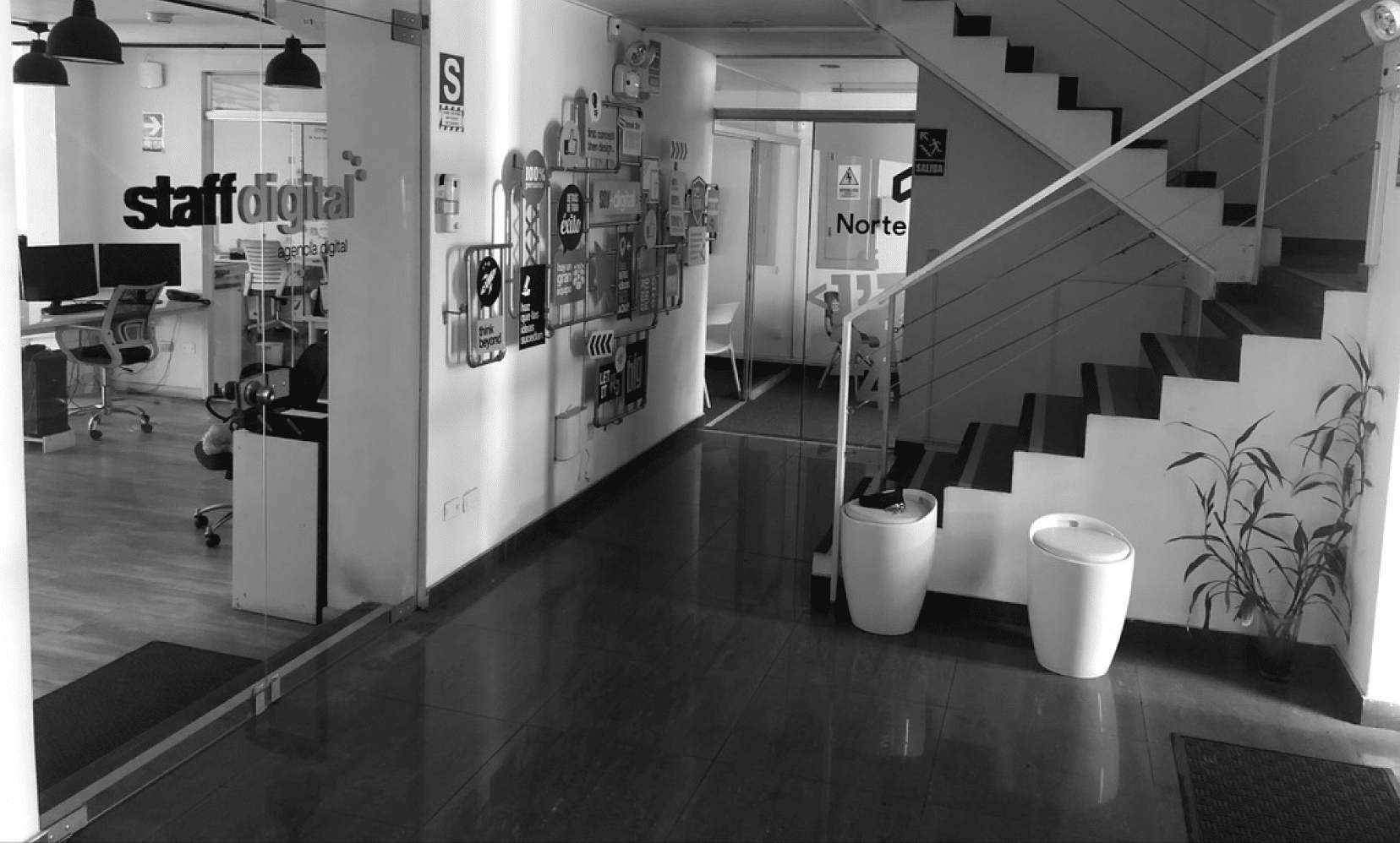 Staff Digital blanco y negro